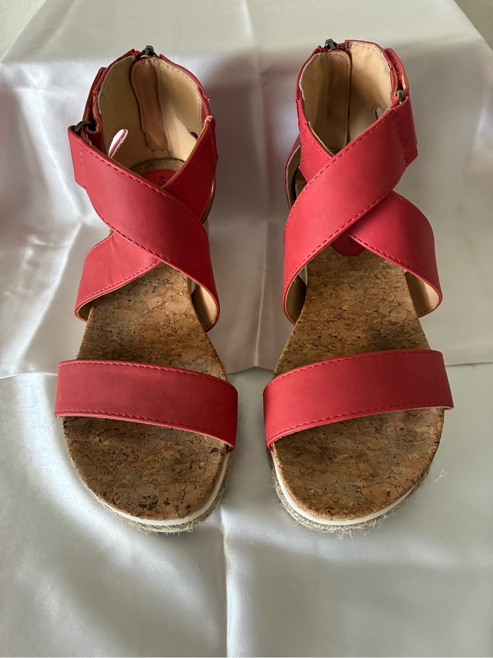 Adrienne Vittadini Coral Strappy Cork Wedge Sandals
